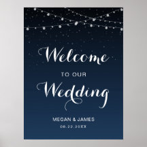 Celestial Navy Blue Sterrennacht Wedding Welcome