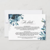 Celestial Navy Floral bruiloft Details invoegen Ka Kaart (Voorkant)