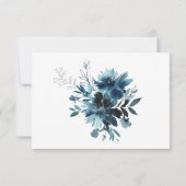 Celestial Navy Floral bruiloft Details invoegen Ka Kaart (Achterkant)