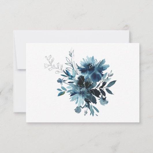 Celestial Navy Floral bruiloft Details invoegen Ka Kaart (Achterkant)