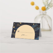 Celestial Navy Gold Wedding Plaatskaartje (Achterkant)