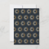 Celestial Navy Golden Monogram Boho RSVP-kaart RSVP Kaartje (Achterkant)