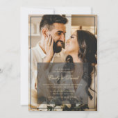Celestial Navy Gouden Monogram Foto Overlay Save The Date (Voorkant)