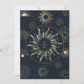 Celestial Navy Gouden Monogram Foto Overlay Save The Date (Achterkant)