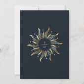 Celestial Navy Gouden Monogram Foto Overlay Save The Date (Achterkant)