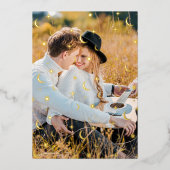 Celestial Navy Minimal Star Moon Foto Folie Uitnodiging (Voorkant)