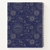 Celestial Navy Pattern Personalized Notitieboek (Achterkant)