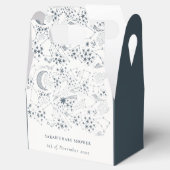 Celestial Navy Sterrennacht Moon Baby shower Bedankdoosjes (Geopend)