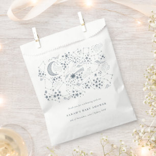 Celestial Navy Sterrennacht Moon Baby shower Bedankzakje