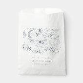 Celestial Navy Sterrennacht Moon Baby shower Bedankzakje (Voorkant)
