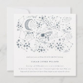 Celestial Navy Sterrennacht Moon Baby shower Kaart (Voorkant)