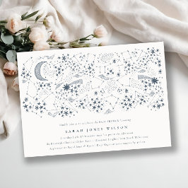 Celestial Navy Sterrennacht Moon Baby shower Kaart