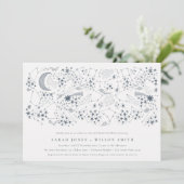 Celestial Navy Sterrennacht Moon Couples Shower Kaart (Staand voorkant)