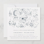 Celestial Navy Sterrennacht Moon Couples Shower Kaart (Voorkant)