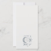 Celestial Navy Sterrennacht Moon Wedding Menu Card (Achterkant)