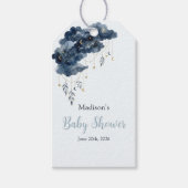 Celestial Navy Watercolor Cloud Baby Shower Cadeaulabel (Voorkant)