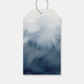 Celestial Navy Watercolor Cloud Baby Shower Cadeaulabel (Achterkant)