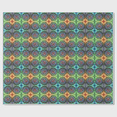 Celestial Neon Mandala met Levendig Abstract Cadeaupapier (Vlak)