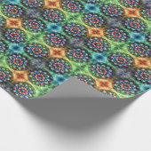 Celestial Neon Mandala met Levendig Abstract Cadeaupapier (Hoek)