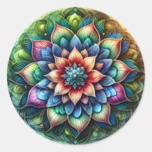 Celestial Neon Mandala met Levendig Abstract