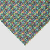 Celestial Neon Mandala Retro-Modern lint Tissuepapier (Detail)