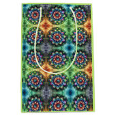 Celestial Neon Mandala Retro-Modern Medium Cadeauzakje (Voorkant)