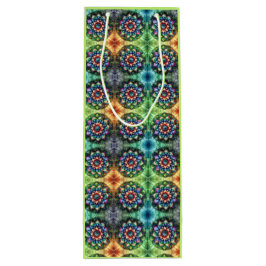 Celestial Neon Mandala Retro-Modern Wijn Cadeautas