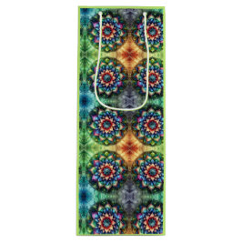 Celestial Neon Mandala Retro-Modern Wijn Cadeautas