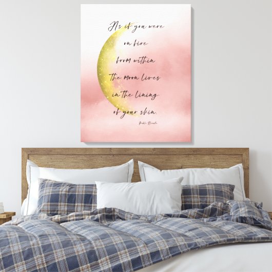 Celestial Neruda Poetry Stretched Canvas Print (Insitu (Slaapkamer))