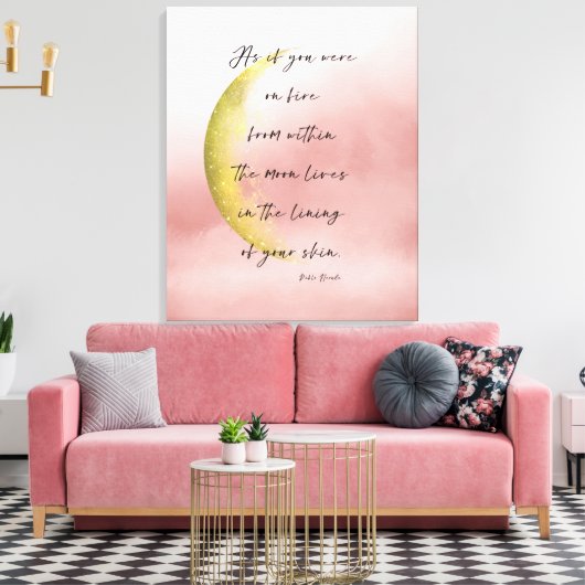 Celestial Neruda Poetry Stretched Canvas Print (Insitu (Woonkamer))