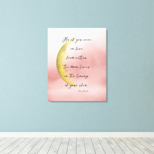 Celestial Neruda Poetry Stretched Canvas Print (Insitu (Houten vloer))