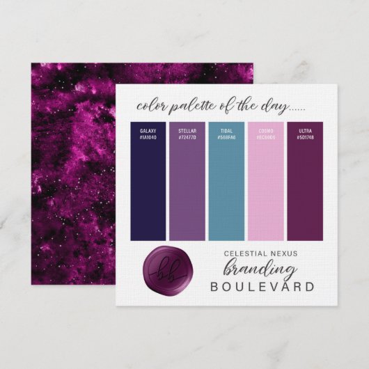 Celestial Nexus - Kleurenpaletkaart met galactisch Kaart (Voorkant / Achterkant)