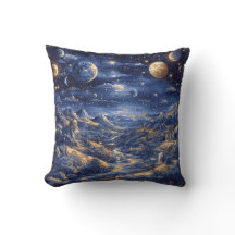 Celestial Night Blue Fantasy Landschap