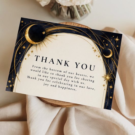 Celestial Night Garden Wedding Bedankkaart
