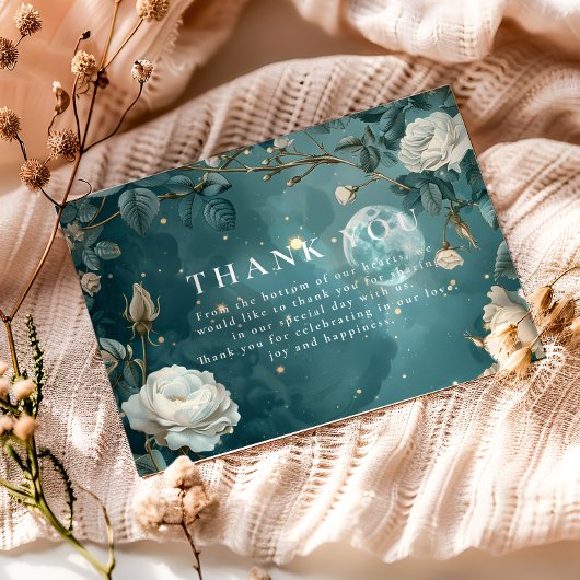 Celestial Night Garden Wedding Bedankkaart