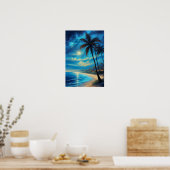 Celestial Night op een tropisch strand Poster (Keuken)