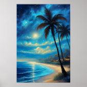 Celestial Night op een tropisch strand Poster (Voorkant)