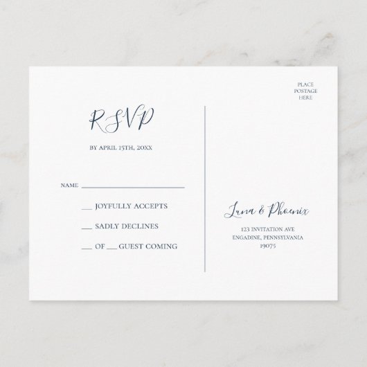 Celestial Night Sky | Briefkaart met goudweddensch (Achterkant)