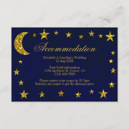 Celestial Night Sky Bruiloft Accommodatie Informatiekaartje
