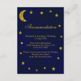 Celestial Night Sky Bruiloft Accommodatie Informatiekaartje