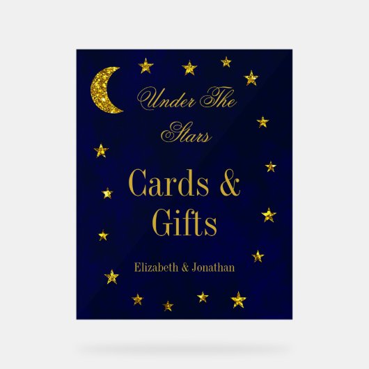 Celestial Night Sky Bruiloft Acryl Bord (Voorkant)