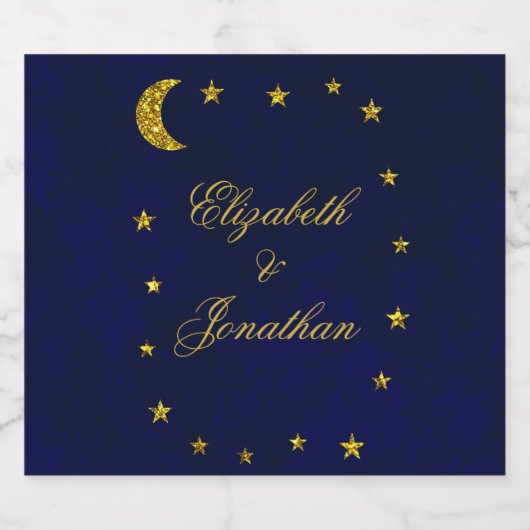 Celestial Night Sky Bruiloft Bier Etiket (Enkel label)