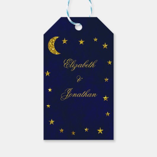 Celestial Night Sky Bruiloft Cadeaulabel (Voorkant)