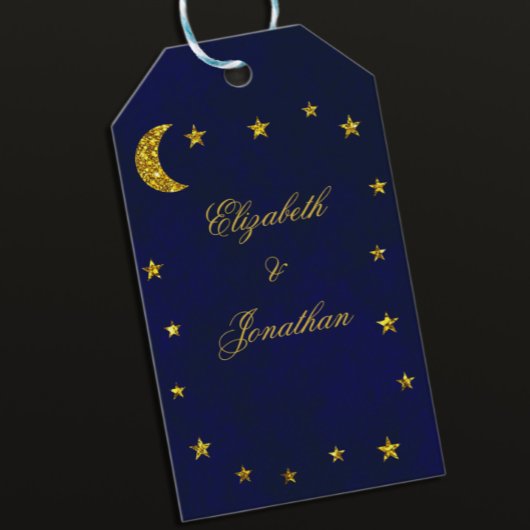 Celestial Night Sky Bruiloft Cadeaulabel