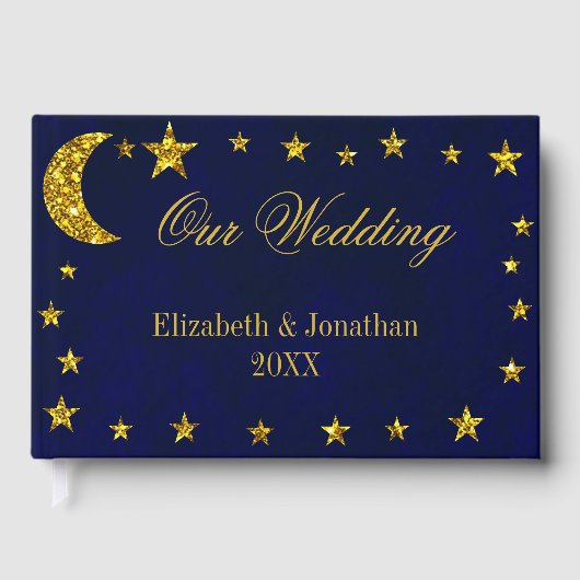 Celestial Night Sky Bruiloft Gastenboek (Voorkant)