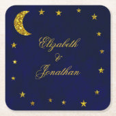 Celestial Night Sky Bruiloft Kartonnen Onderzetters (Voorkant)