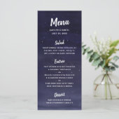Celestial Night Sky Bruiloft Menu (Staand voorkant)
