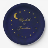 Celestial Night Sky Bruiloft Papieren Bordje (Voorkant)