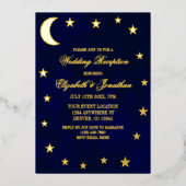 Celestial Night Sky Bruiloft Receptie Folie Uitnodiging (Voorkant)