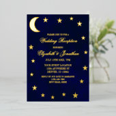 Celestial Night Sky Bruiloft Receptie Folie Uitnodiging (Staand Voorkant)